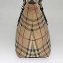 BURBERRY Nova Check Tote Bag PVC Leather Beige Auth yk16711-4