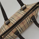 BURBERRY Nova Check Tote Bag PVC Leather Beige Auth yk16711-6