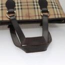 BURBERRY Nova Check Tote Bag PVC Leather Beige Auth yk16711-7