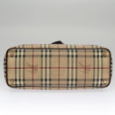 BURBERRY Nova Check Tote Bag PVC Leather Beige Auth yk16711-5