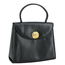 GIVENCHY Hand Bag Leather Black Gold Auth yk16736-1