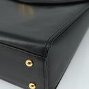 GIVENCHY Hand Bag Leather Black Gold Auth yk16736-9