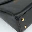 GIVENCHY Hand Bag Leather Black Gold Auth yk16736-14