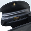 GIVENCHY Hand Bag Leather Black Gold Auth yk16736-10