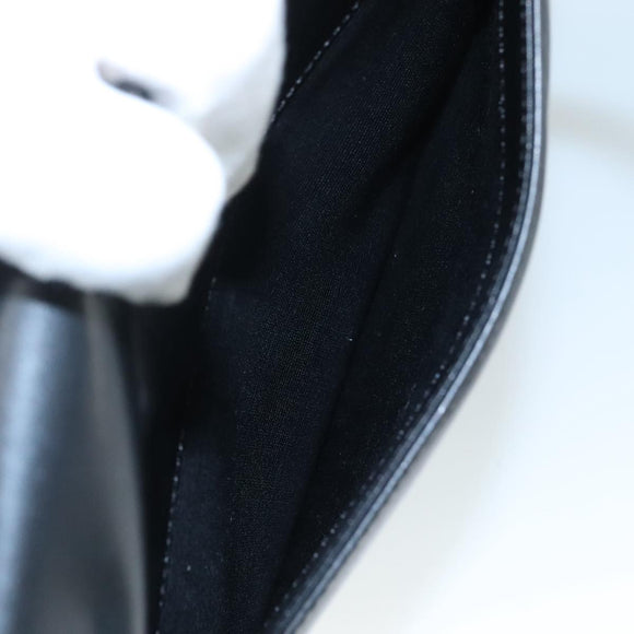 GIVENCHY Hand Bag Leather Black Gold Auth yk16736