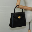 GIVENCHY Hand Bag Leather Black Gold Auth yk16736-22