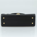 GIVENCHY Hand Bag Leather Black Gold Auth yk16736-5