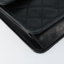 CHANEL Matelasse Chain Shoulder Bag Lamb Skin Black Gold CC Auth yk16748-11