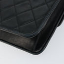 CHANEL Matelasse Chain Shoulder Bag Lamb Skin Black Gold CC Auth yk16748-12