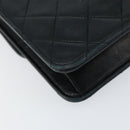 CHANEL Matelasse Chain Shoulder Bag Lamb Skin Black Gold CC Auth yk16748-13