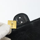 CHANEL Matelasse Chain Shoulder Bag Lamb Skin Black Gold CC Auth yk16748-15