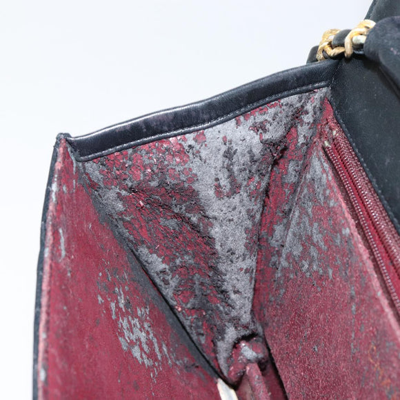 CHANEL Matelasse Chain Shoulder Bag Lamb Skin Black Gold CC Auth yk16748