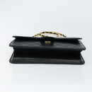 CHANEL Matelasse Chain Shoulder Bag Lamb Skin Black Gold CC Auth yk16748-9