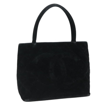 CHANEL Matelasse Standard Tote Bag Velor Black CC Auth yk16770