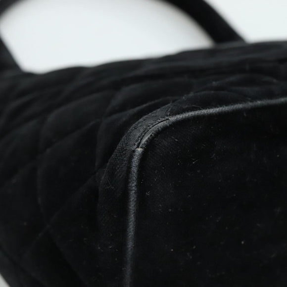 CHANEL Matelasse Standard Tote Bag Velor Black CC Auth yk16770