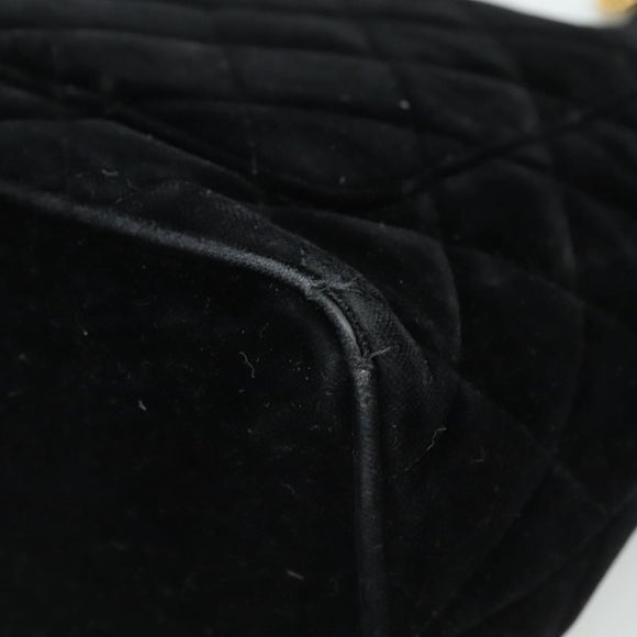 CHANEL Matelasse Standard Tote Bag Velor Black CC Auth yk16770