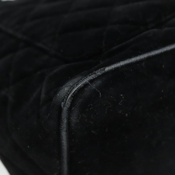 CHANEL Matelasse Standard Tote Bag Velor Black CC Auth yk16770