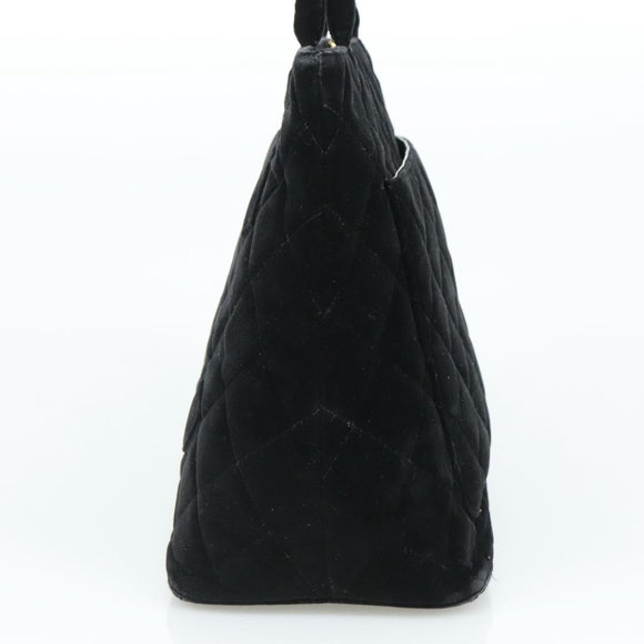 CHANEL Matelasse Standard Tote Bag Velor Black CC Auth yk16770