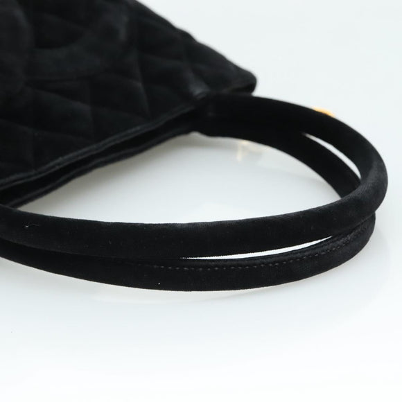 CHANEL Matelasse Standard Tote Bag Velor Black CC Auth yk16770