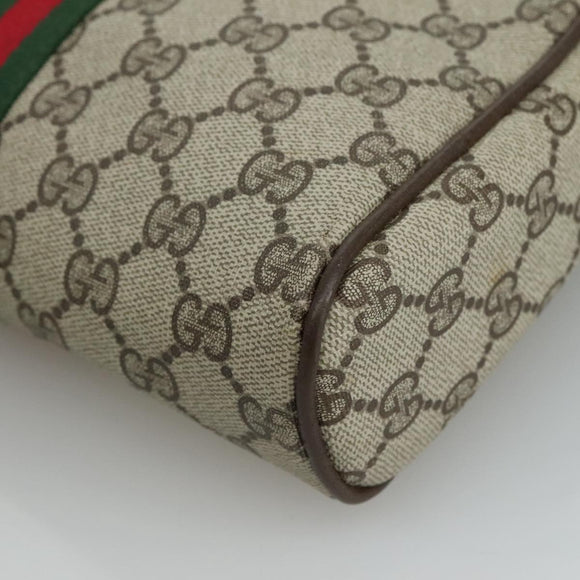 GUCCI GG Supreme Web Sherry Line Clutch Bag PVC Beige 40 014 3553 Auth yk16813