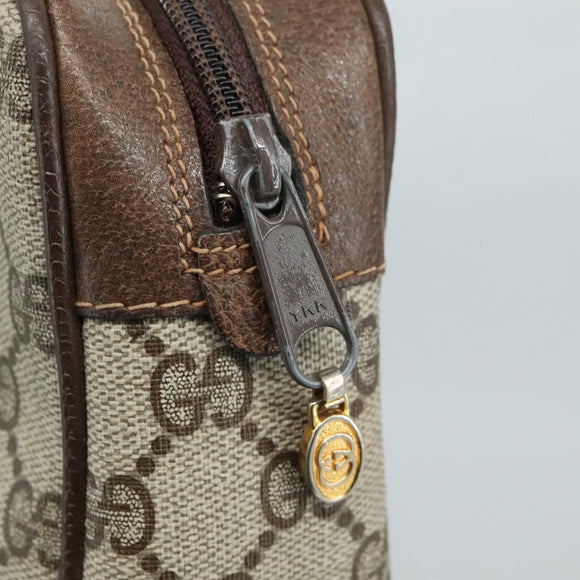 GUCCI GG Supreme Web Sherry Line Clutch Bag PVC Beige 40 014 3553 Auth yk16813