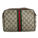 GUCCI GG Supreme Web Sherry Line Clutch Bag PVC Beige 40 014 3553 Auth yk16813-13