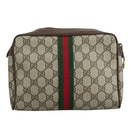 GUCCI GG Supreme Web Sherry Line Clutch Bag PVC Beige 40 014 3553 Auth yk16813-2