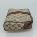 GUCCI GG Supreme Web Sherry Line Clutch Bag PVC Beige 40 014 3553 Auth yk16813-3