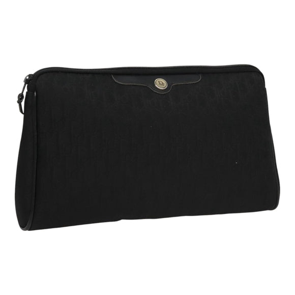 Christian Dior Trotter Canvas Clutch Bag Black Auth yk16815