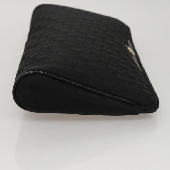 Christian Dior Trotter Canvas Clutch Bag Black Auth yk16815