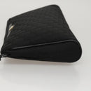 Christian Dior Trotter Canvas Clutch Bag Gold Black Auth yk16815-4