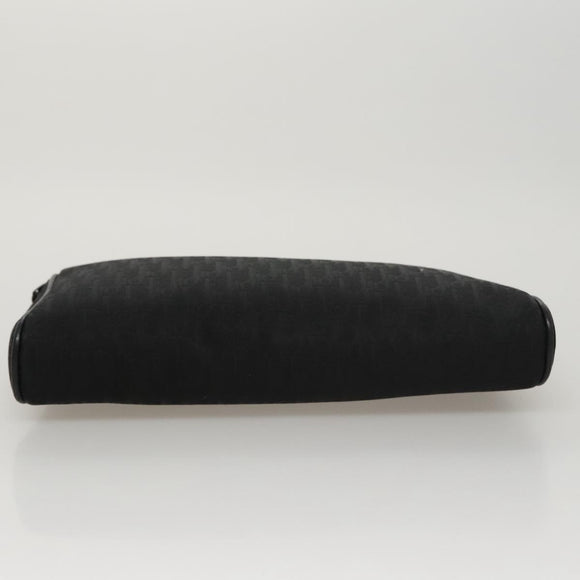 Christian Dior Trotter Canvas Clutch Bag Black Auth yk16815