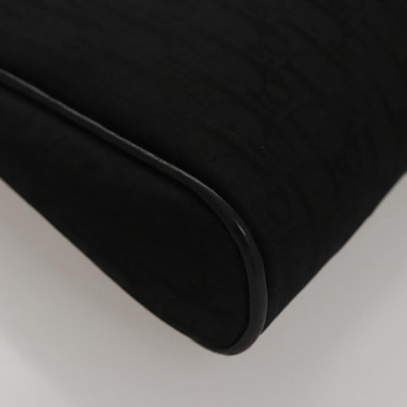 Christian Dior Trotter Canvas Clutch Bag Gold Black Auth yk16815