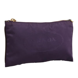 PRADA Pouch Nylon Purple Auth yk16822