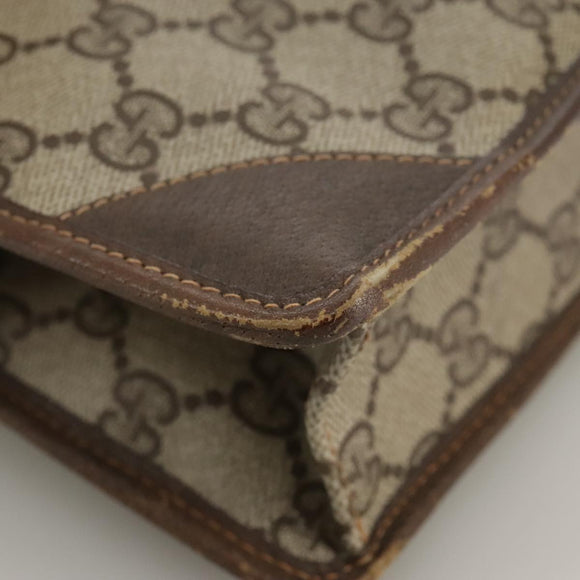 GUCCI GG Supreme Clutch Bag PVC Beige Auth yk16830