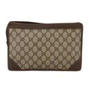 GUCCI GG Supreme Clutch Bag PVC Beige Auth yk16830-2