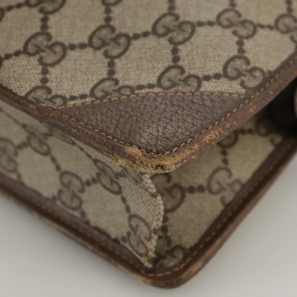 GUCCI GG Supreme Clutch Bag PVC Beige Auth yk16830