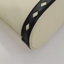 SAINT LAURENT Hand Bag Leather White Auth yk16838-9