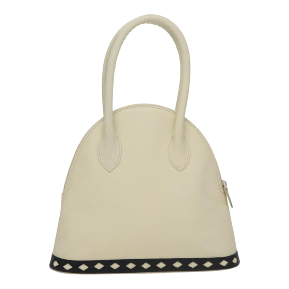 SAINT LAURENT Hand Bag Leather White Auth yk16838