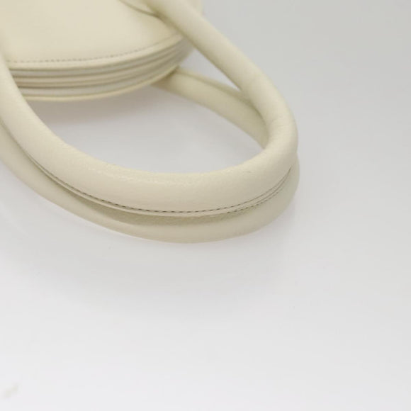SAINT LAURENT Hand Bag Leather White Auth yk16838