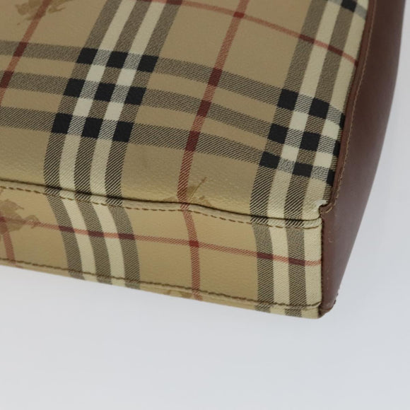 BURBERRY Nova Check Shoulder Bag PVC Leather Beige Auth yk16862