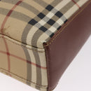 BURBERRY Nova Check Shoulder Bag PVC Leather Beige Auth yk16862-15
