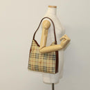 BURBERRY Nova Check Shoulder Bag PVC Leather Beige Auth yk16862-20