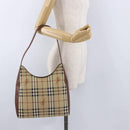 BURBERRY Nova Check Shoulder Bag PVC Leather Beige Auth yk16862-22