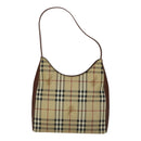 BURBERRY Nova Check Shoulder Bag PVC Leather Beige Auth yk16862-2