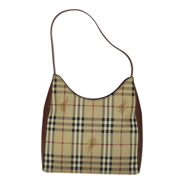 BURBERRY Nova Check Shoulder Bag PVC Leather Beige Auth yk16862 - 0