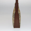 BURBERRY Nova Check Shoulder Bag PVC Leather Beige Auth yk16862-3