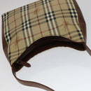 BURBERRY Nova Check Shoulder Bag PVC Leather Beige Auth yk16862-6
