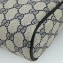 GUCCI GG Supreme Sherry Line Clutch Bag PVC Navy Red 010 378 Auth yk16908-15