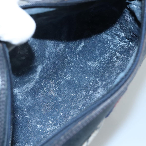 GUCCI GG Supreme Sherry Line Clutch Bag PVC Navy Red 010 378 Auth yk16908